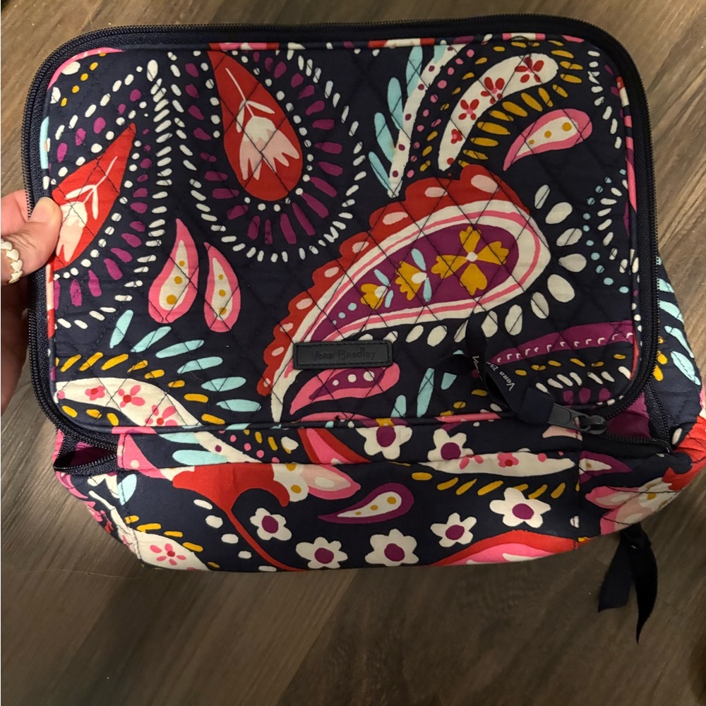 Vera Bradley Navy and Pink Paisley Cosmetic Bag